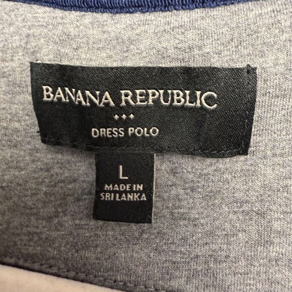 Banana Republic Polo Shirt Mens Large Blue Preppy Business Short Sleeve Collared - Picture 2 of 5